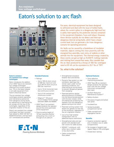 arc resistant switchgear manual.